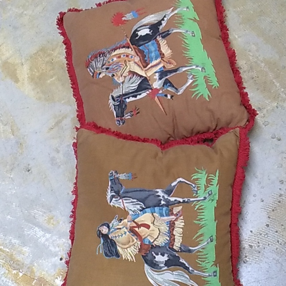 Handpainted vintage pillows